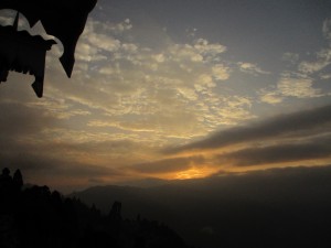 ホテルからの夕日